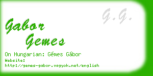 gabor gemes business card